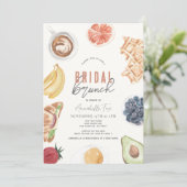 Wafels Koffievruchten Waterverf Bruidsbrunch Kaart (Staand voorkant)