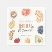 Wafels Koffievruchten Waterverf Bruidsbrunch Servet (Voorkant)