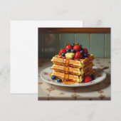 Wafels met aardbeien en bosbessen (Voorkant / Achterkant)