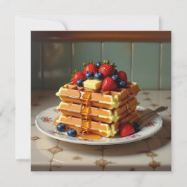 Wafels met aardbeien en bosbessen