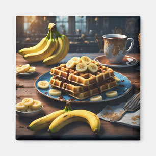 Wafels met bananen magneet