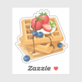 Wafels met bessen en chocolade motregen sticker (Vel)