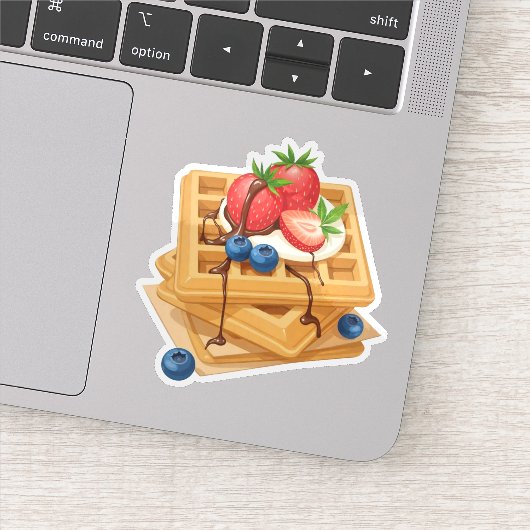 Wafels met bessen en chocolade motregen sticker (Detail)