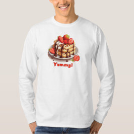 Wafels met chocolade en aardbeien t-shirt