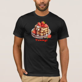 Wafels met chocolade en aardbeien t-shirt