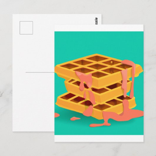 wafels > pannenkoeken briefkaart (Voorkant / Achterkant)