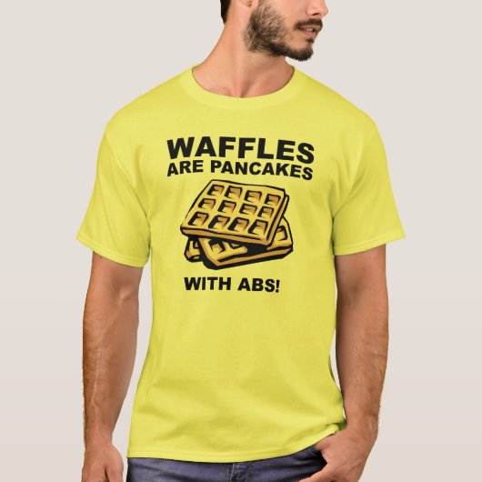 Wafels Pannenkoeken Met Buikspieren Grappige T-Shi T-shirt (Voorkant)