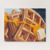 Wafels Stroop Ontbijt Aquarel Schilderij Legpuzzel (Horizontaal)