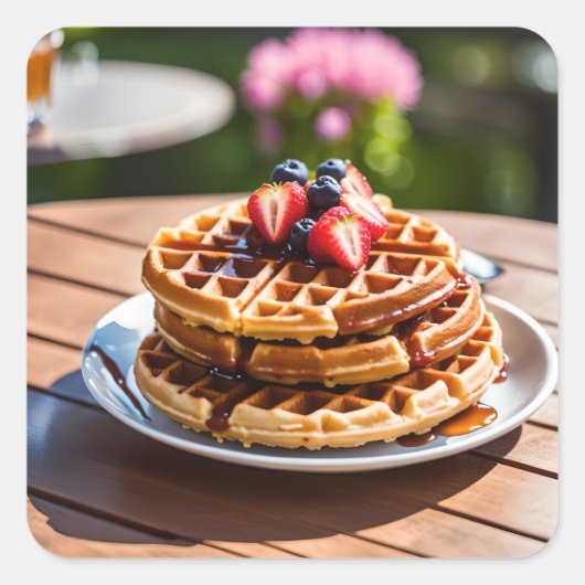 Wafels Vierkante Sticker (Voorkant)
