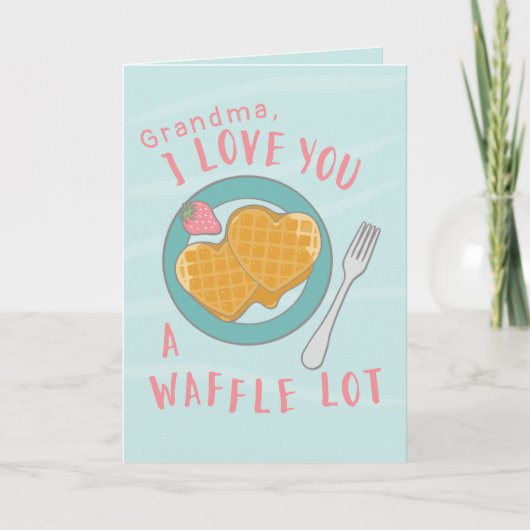Wafels voor het hart van grootmoeders verjaardagso kaart (Voorkant)