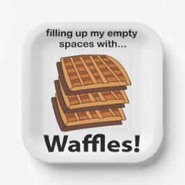 Wafels vullen mijn lege ruimtes met wafels papieren bordje