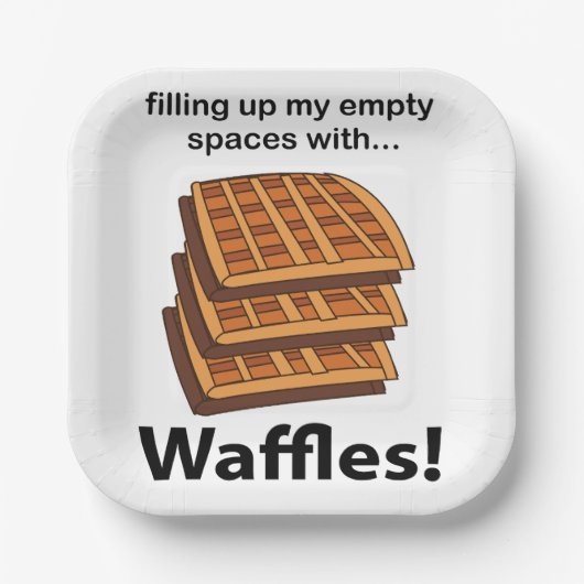Wafels vullen mijn lege ruimtes met wafels papieren bordje (Voorkant)