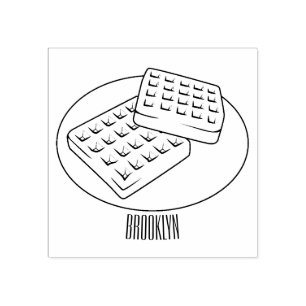 Wafeltekening illustratie  rubberstempel