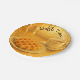Wafeltijd – Belgisch ontbijt papier Bord