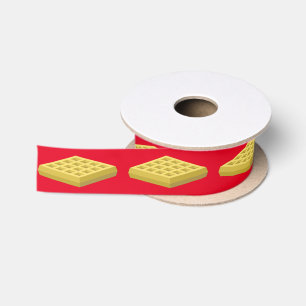 Waffel Cute Ontbijt Brunch Kinderen 1e Verjaardag Satijnen Lint