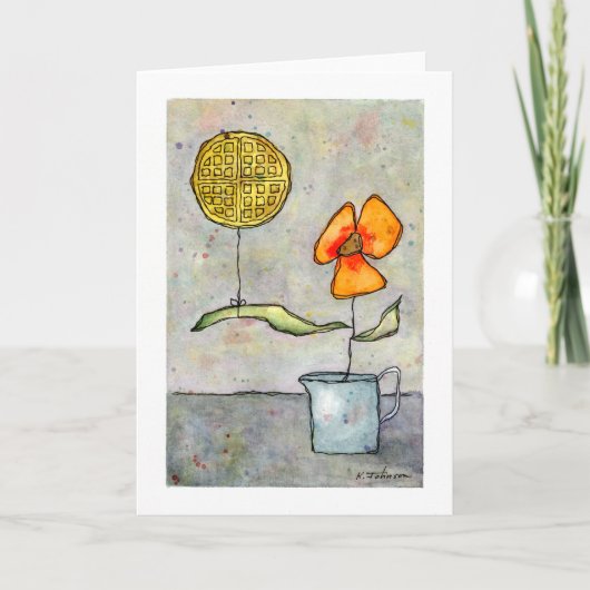 "Waffelluftballon" Waterverf Wenskaart Kaart (Voorkant)