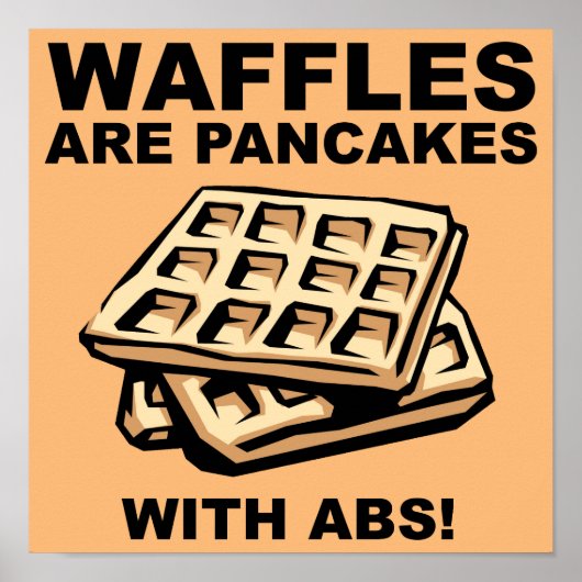 Waffels pannenkoeken met ABS Funny Poster Sign (Voorkant)