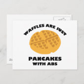 Waffels zijn gewoon pannenkoeken met afbijten briefkaart (Voorkant / Achterkant)