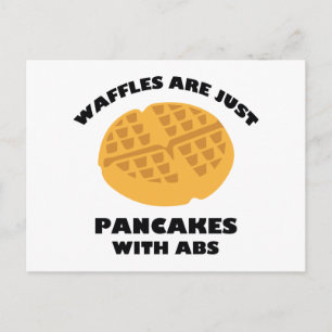 Waffels zijn gewoon pannenkoeken met afbijten briefkaart