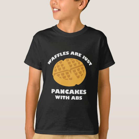 Waffels zijn gewoon pannenkoeken met afbijten t-shirt (Voorkant)