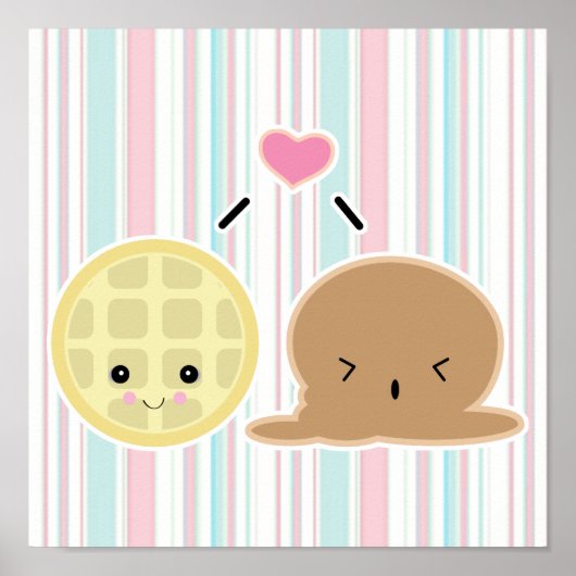 waffle and ice cream love poster (Voorkant)