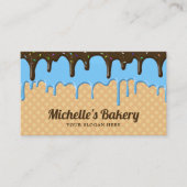 Waffle Blue Frosting Drip Pastry Chef Bakery Visitekaartje (Voorkant)