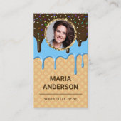 Waffle Blue Frosting Drip Pastry Chef Photo Bakery Visitekaartje (Voorkant)