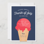 Waffle Cone Fourth of Juli Celebration Kaart (Voorkant)