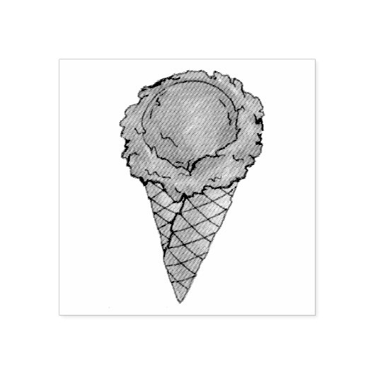 Waffle Cone Ice Cream Scoop Dessert Stempel (Afrduk)