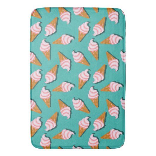 Waffle cones ice cream and frozen yogurt pattern badmat (Voorkant Verticaal)