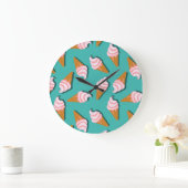 Waffle cones ice cream and frozen yogurt pattern grote klok (Huis)