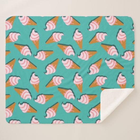 Waffle cones ice cream and frozen yogurt pattern sherpa deken (Voorkant (horizontaal))