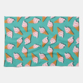 Waffle cones ice cream and frozen yogurt pattern theedoek (Horizontaal)