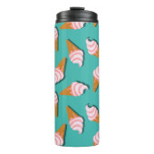 Waffle cones ice cream and frozen yogurt pattern thermosbeker (Voorkant)