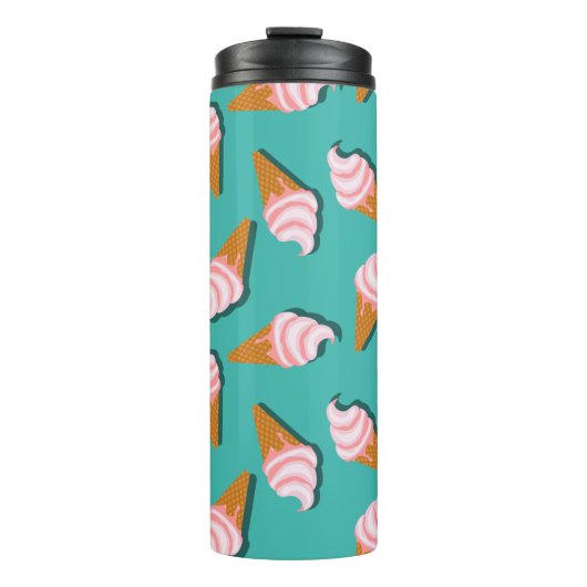 Waffle cones ice cream and frozen yogurt pattern thermosbeker (Voorkant)