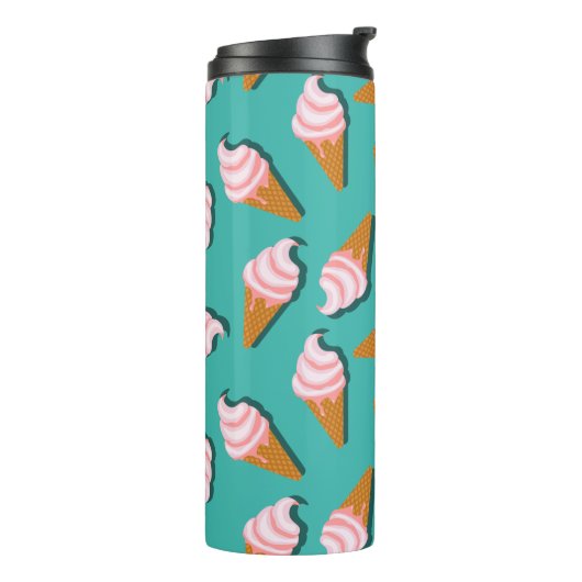 Waffle cones ice cream and frozen yogurt pattern thermosbeker (Gedraaid links)