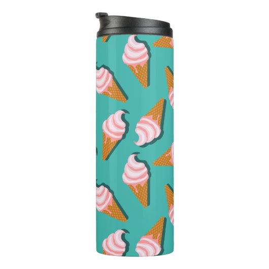 Waffle cones ice cream and frozen yogurt pattern thermosbeker (Geroteerd rechts)