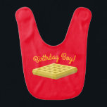 Waffle Cute Breakfast Brunch Kinder 1st Birthday Baby Slabbetje<br><div class="desc">Deze schattige gematigde kleurrijke feestelijke ontbijt- of brunchfeestuitnodigingen zijn perfect voor een kinder viering op de eerste verjaardag! Pas de tekst aan om ze zelf te maken. De moderne kijk en het moderne gevoel is de perfecte manier om je kleine te vieren die op hun eerste verjaardag van ontbijtvoedsel houdt...</div>