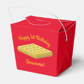 Waffle Cute Breakfast Brunch Kinder 1st Birthday Bedankdoosjes (Achterkant)