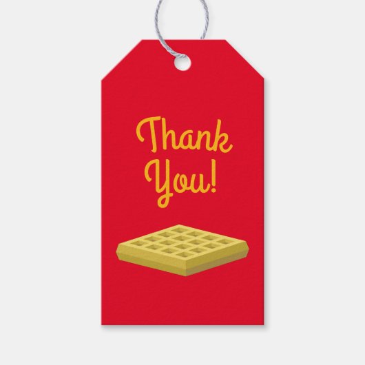 Waffle Cute Breakfast Brunch Kinder 1st Birthday Cadeaulabel (Voorkant)