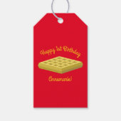 Waffle Cute Breakfast Brunch Kinder 1st Birthday Cadeaulabel (Voorkant)