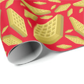 Waffle Cute Breakfast Brunch Kinder 1st Birthday Cadeaupapier (Rol Hoek)