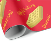 Waffle Cute Breakfast Brunch Kinder 1st Birthday Cadeaupapier (Rol Hoek)