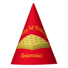 Waffle Cute Breakfast Brunch Kinder 1st Birthday Feesthoedjes