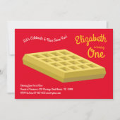 Waffle Cute Breakfast Brunch Kinder 1st Birthday Kaart (Voorkant)