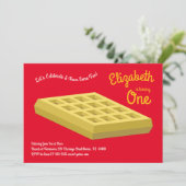 Waffle Cute Breakfast Brunch Kinder 1st Birthday Kaart (Staand voorkant)