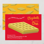 Waffle Cute Breakfast Brunch Kinder 1st Birthday Kaart (Voorkant / Achterkant)