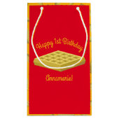 Waffle Cute Breakfast Brunch Kinder 1st Birthday Klein Cadeauzakje (Achterkant)