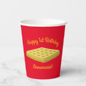 Waffle Cute Breakfast Brunch Kinder 1st Birthday Papieren Bekers (Achterkant)