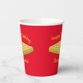 Waffle Cute Breakfast Brunch Kinder 1st Birthday Papieren Bekers (Links)